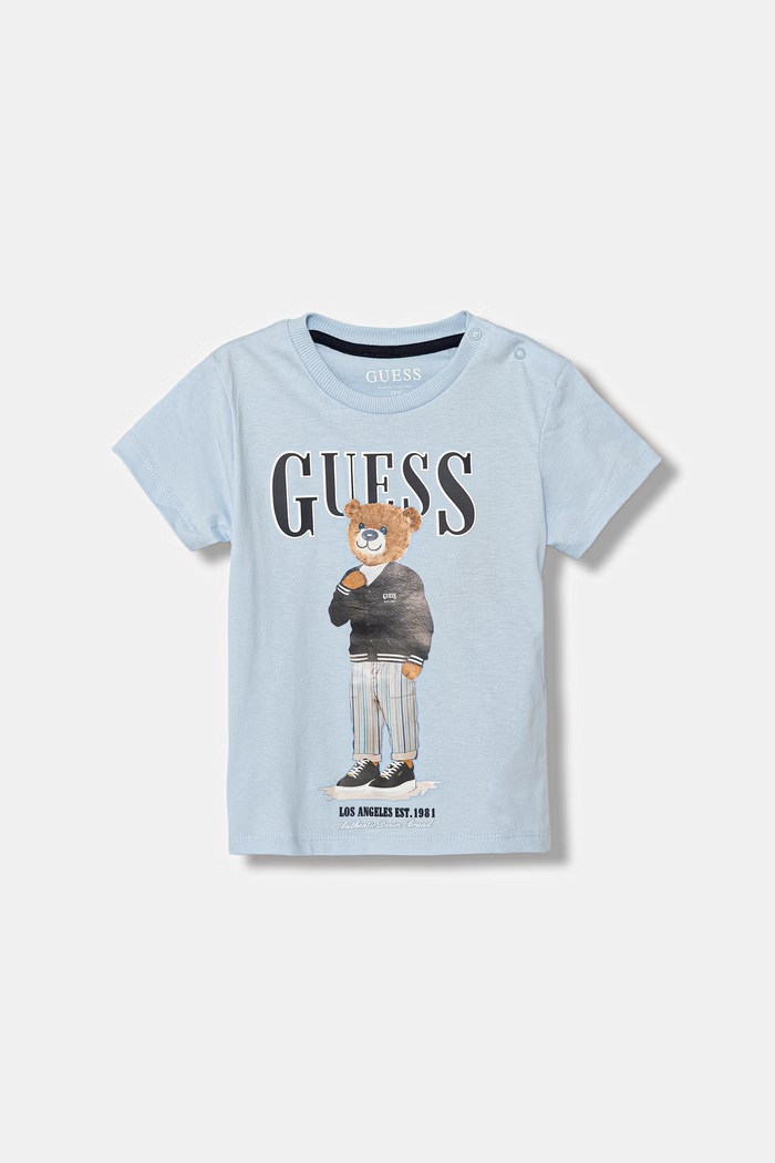 Detské bavlnené tričko Guess bavlna modrá N6GI04.K8HM4.PPY2.M