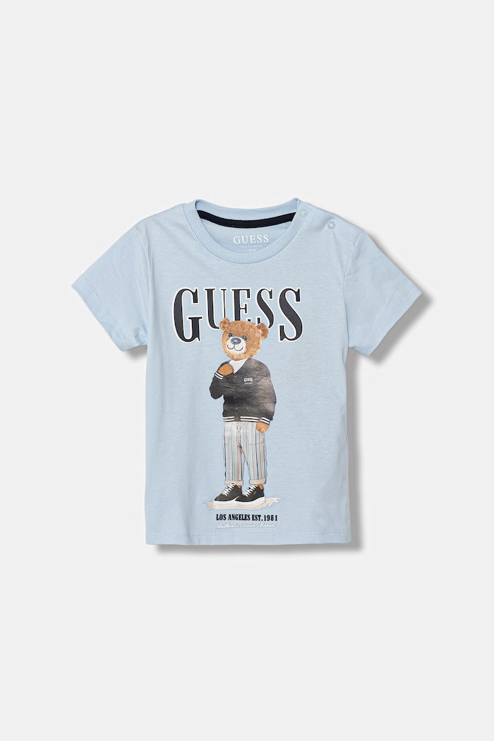 Detské bavlnené tričko Guess bavlna modrá N6GI04.K8HM4.PPY2.M