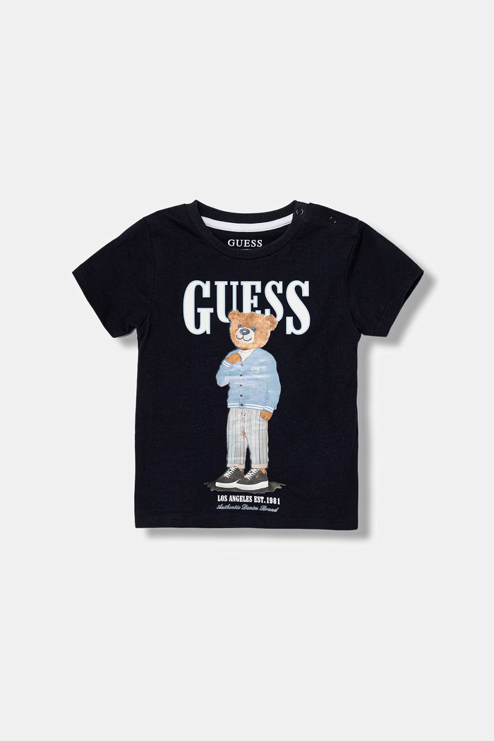 Detské bavlnené tričko Guess bavlna tmavomodrá N6GI04.K8HM4.PPY2.M