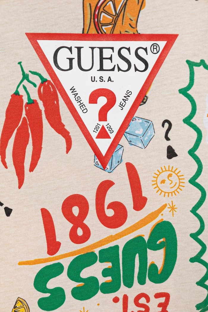 Chłopiec Guess t-shirt bawełniany dziecięcy N6GI02.K8HM4.PPY2.M beżowy