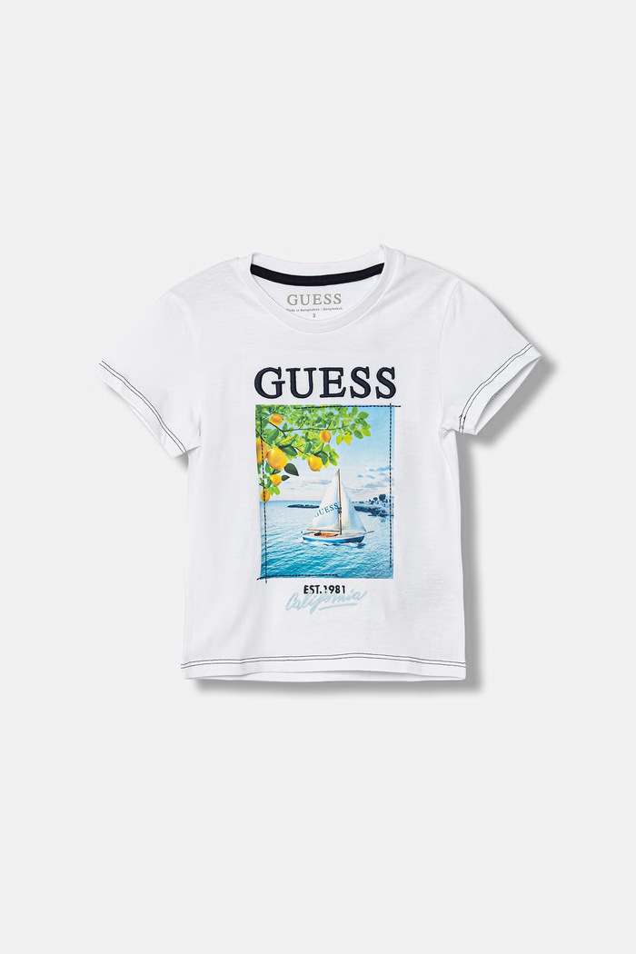 Detské bavlnené tričko Guess nášivka biela N6GI07.K8HM4.PPY2.M