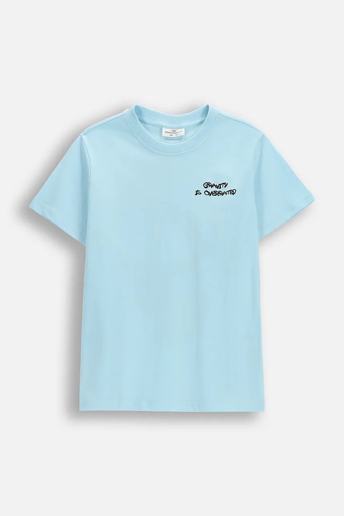 Coccodrillo tricou de bumbac pentru copii print albastru WC6143201VBA