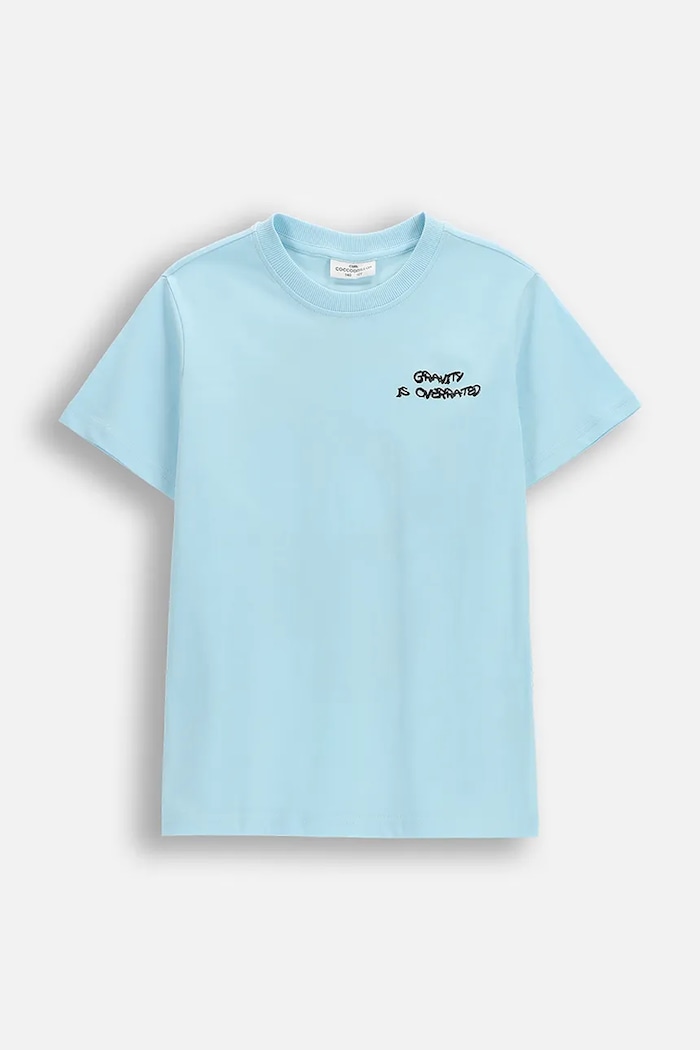 Coccodrillo tricou de bumbac pentru copii print albastru WC6143201VBA