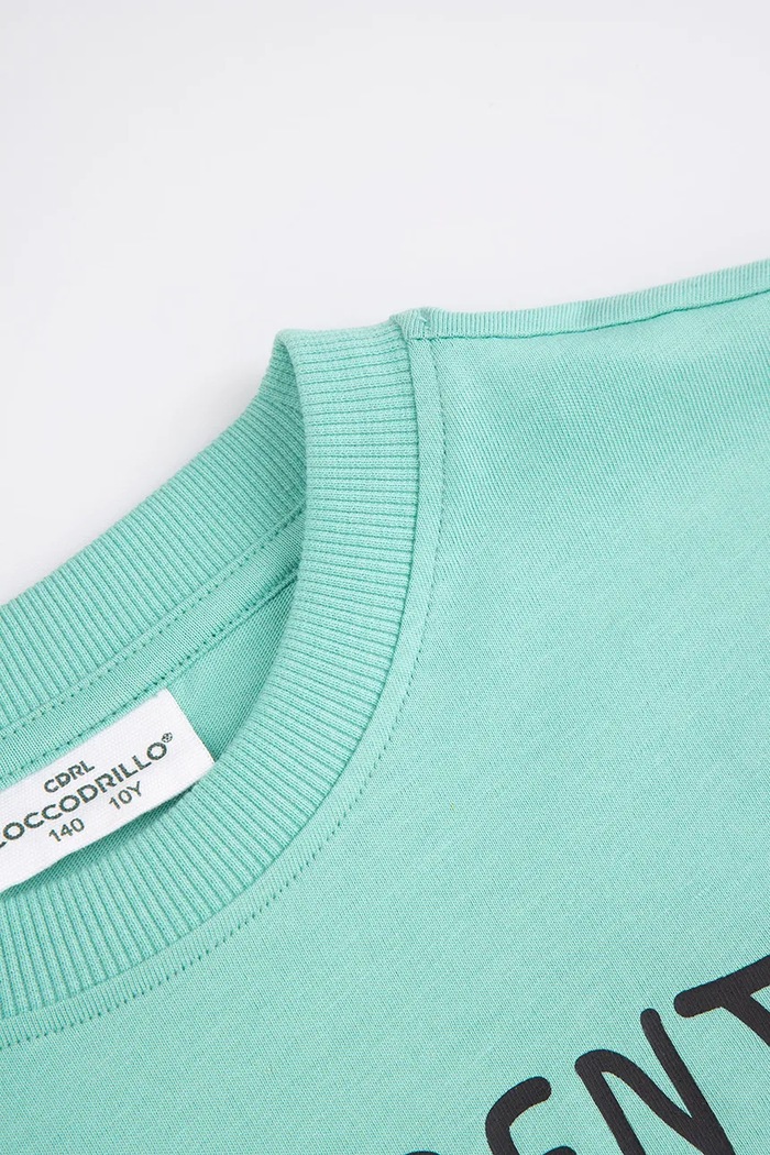 Chłopiec Coccodrillo t-shirt bawełniany dziecięcy WC6143210VBA zielony