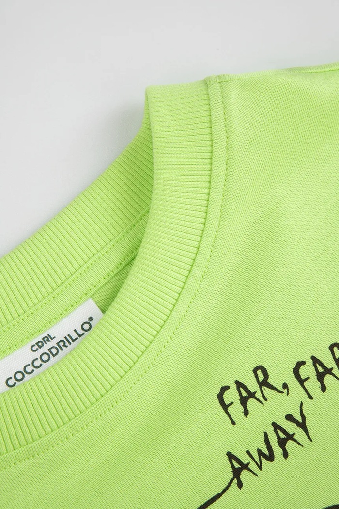 Chłopiec Coccodrillo t-shirt bawełniany dziecięcy WC6143225VBA zielony