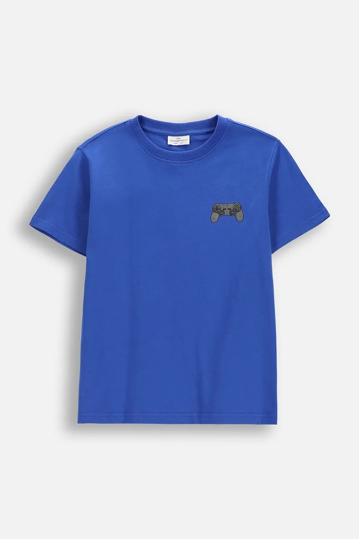 Coccodrillo t-shirt bawełniany dziecięcy nadruk fioletowy WC6143226VBA