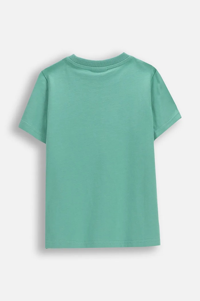 Coccodrillo t-shirt bawełniany dziecięcy WC6143235VBA zielony SS26