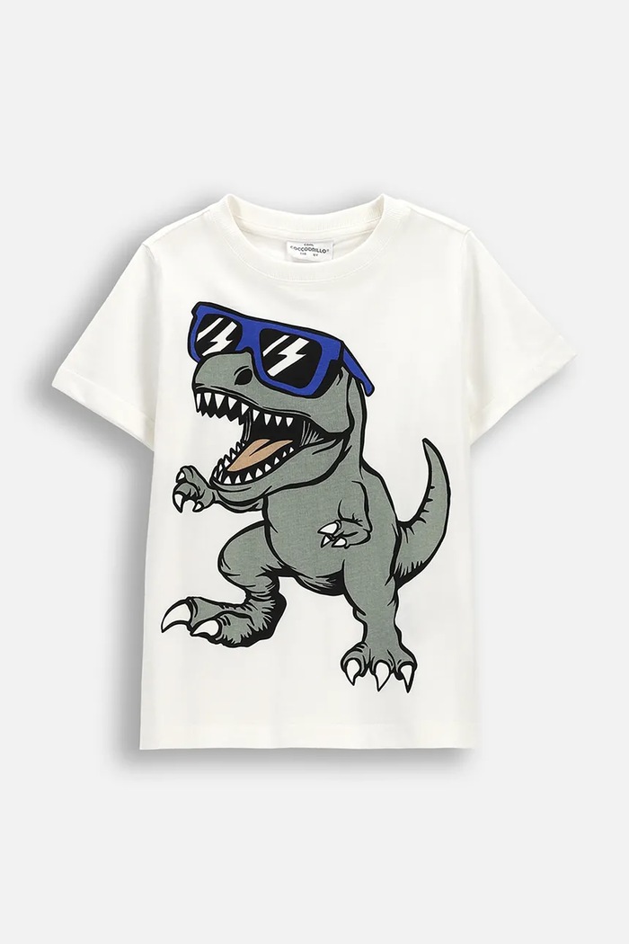 Coccodrillo tricou de bumbac pentru copii print bej WC6143203NBK