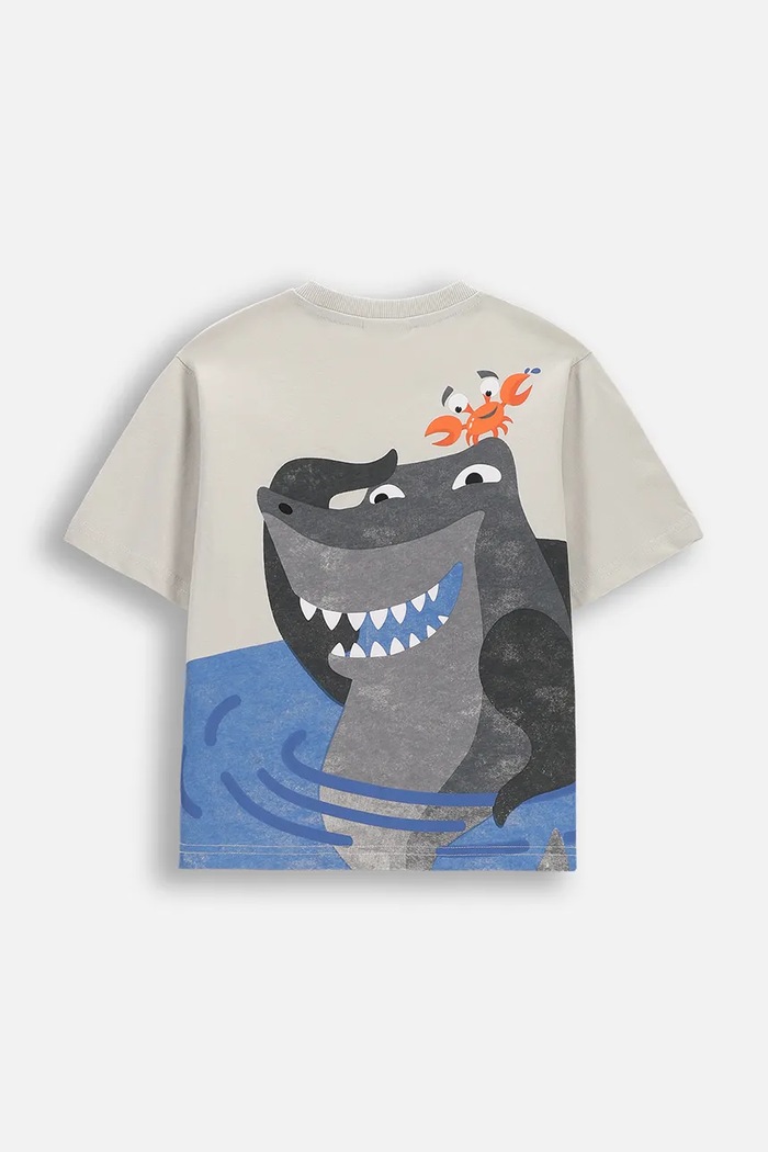 Coccodrillo t-shirt bawełniany dziecięcy WC6143204RBK szary SS26