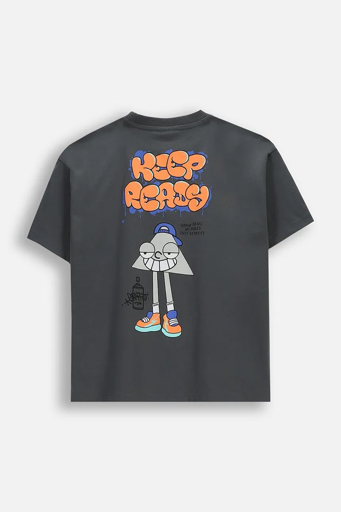 Coccodrillo t-shirt bawełniany dziecięcy WC6143202RBJ szary SS26