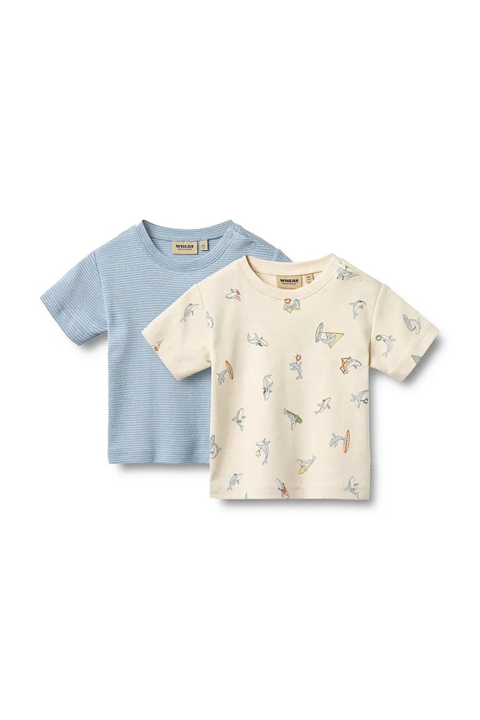 Wheat t-shirt niemowlęcy bawełniany 2-pack beżowy 6136.193.GOTS