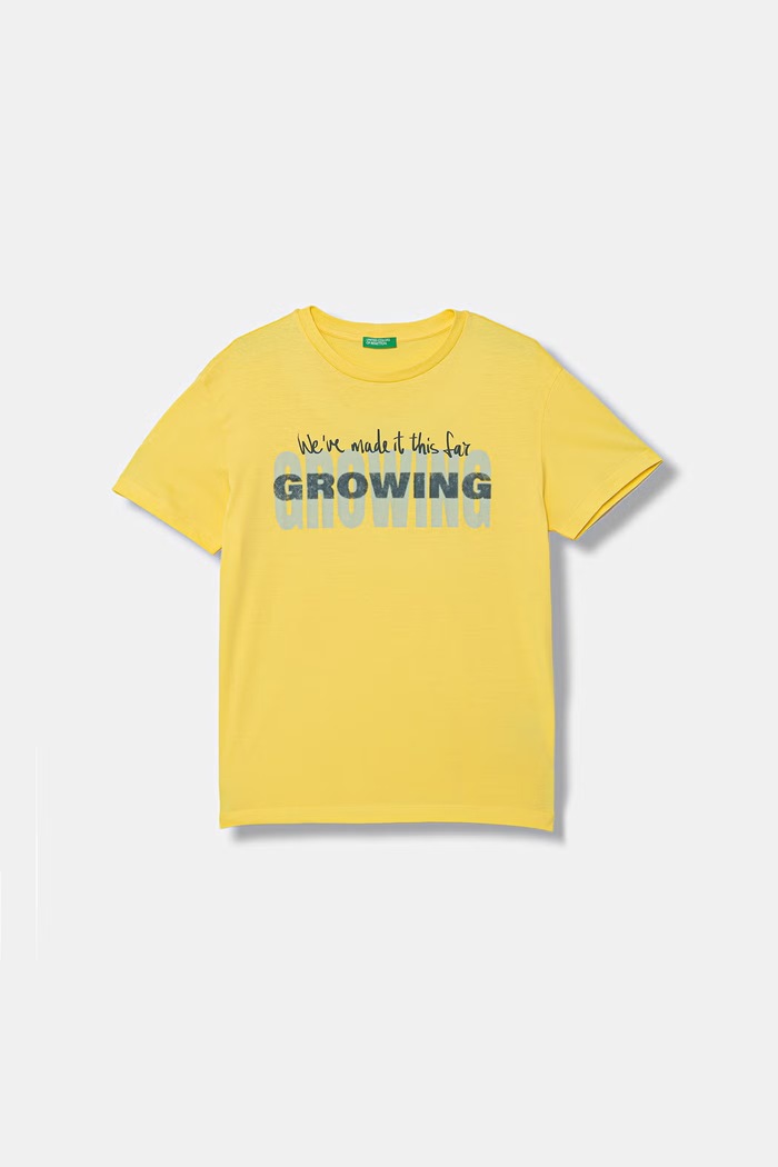United Colors of Benetton t-shirt dziecięcy bawełniany żółty 3I1XC10SJ.G.Stagionale