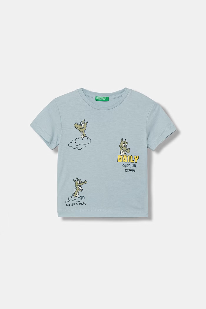 United Colors of Benetton tricou pentru copii din bumbac albastru 3I1XG10MA.P.Stagionale