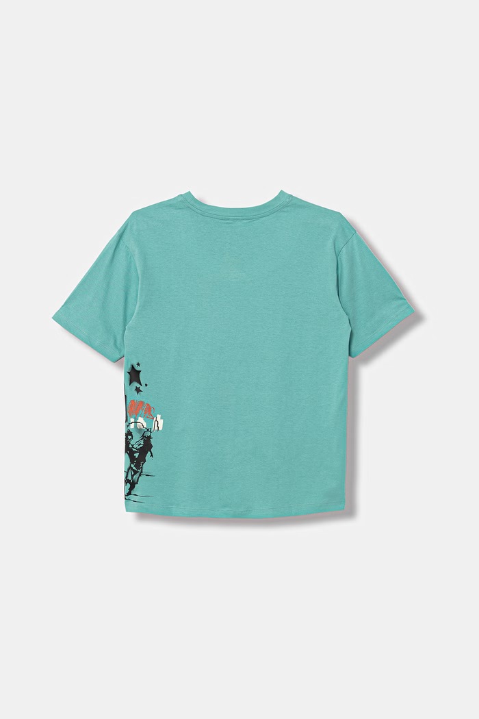 Detské bavlnené tričko United Colors of Benetton 3I1XC10SU.G.Stagionale tyrkysová SS26