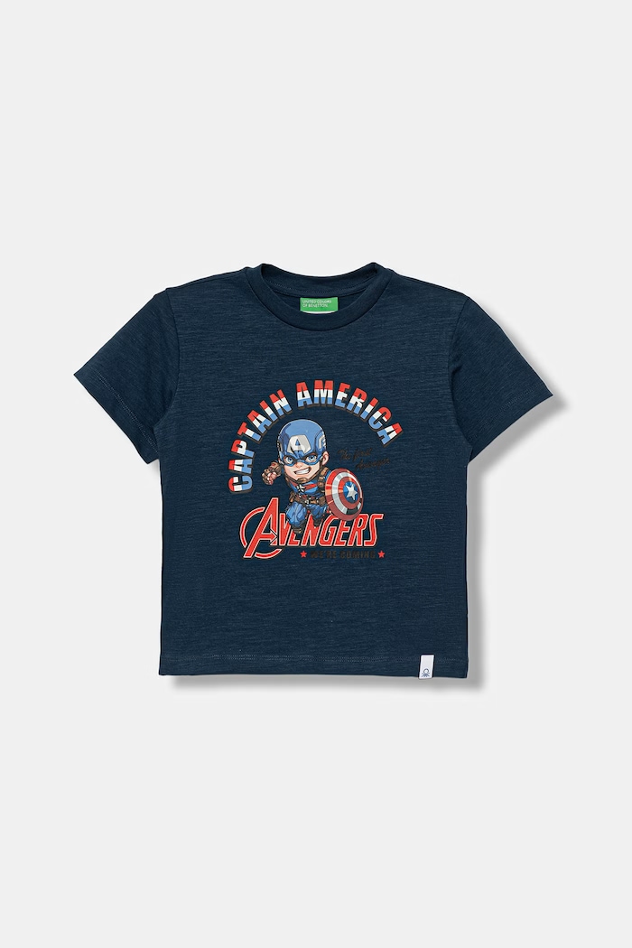 United Colors of Benetton tricou pentru copii, din bumbac bleumarin 3SDLG10ML.P.Stagionale