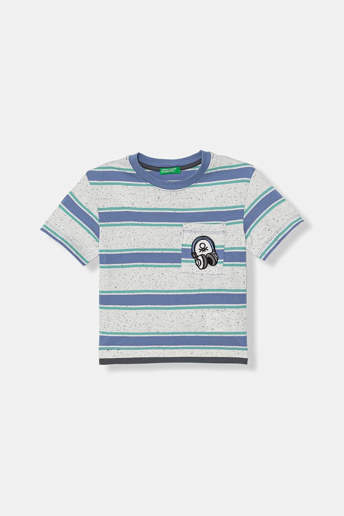 United Colors of Benetton t-shirt dziecięcy bawełniany niebieski 3T52G10MI.P.Stagionale