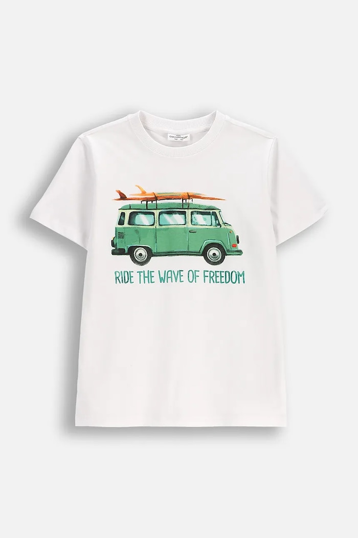 Coccodrillo T-shirt dziecięcy bawełniany biały WC6143205VBB
