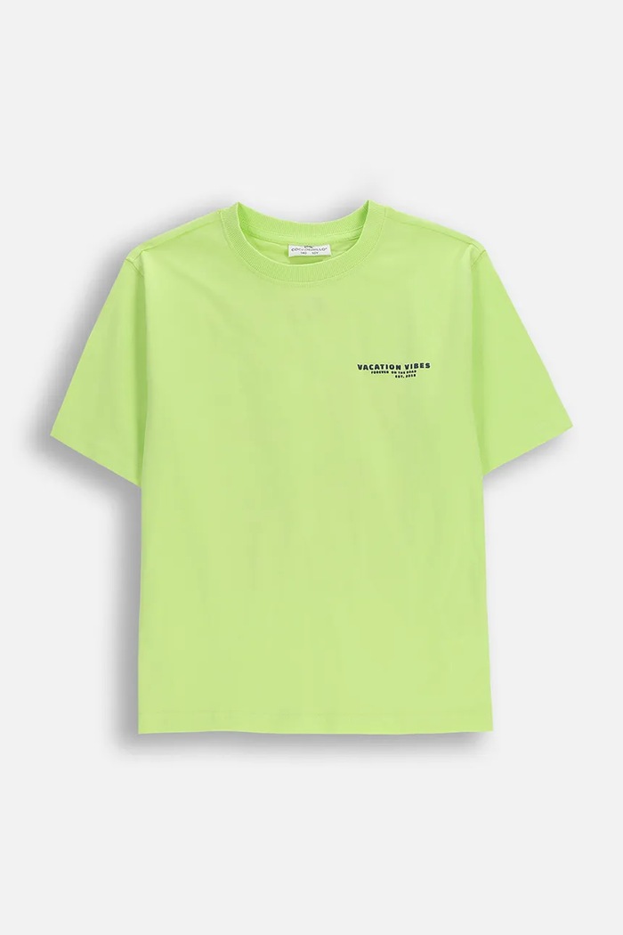 Coccodrillo T-shirt dziecięcy bawełniany zielony WC6143204TBJ