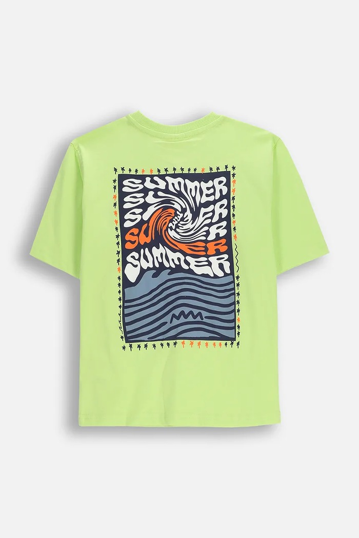 Coccodrillo T-shirt dziecięcy bawełniany WC6143204TBJ zielony SS26