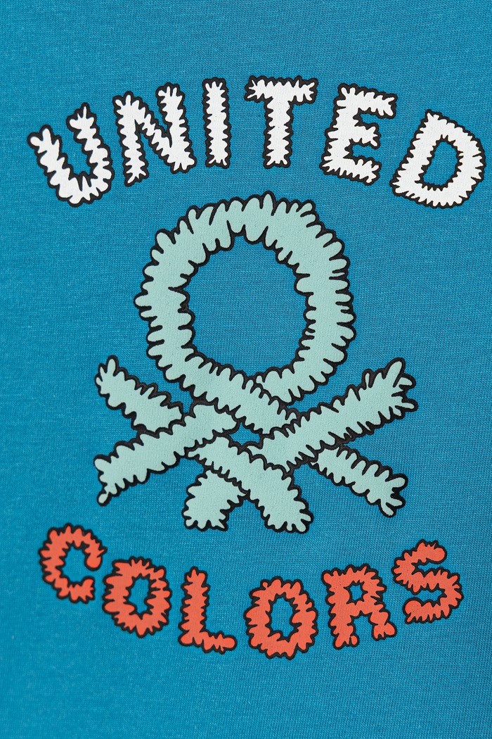 Chłopiec United Colors of Benetton T-shirt dziecięcy bawełniany 3I1XG10MX.P.seasonal niebieski
