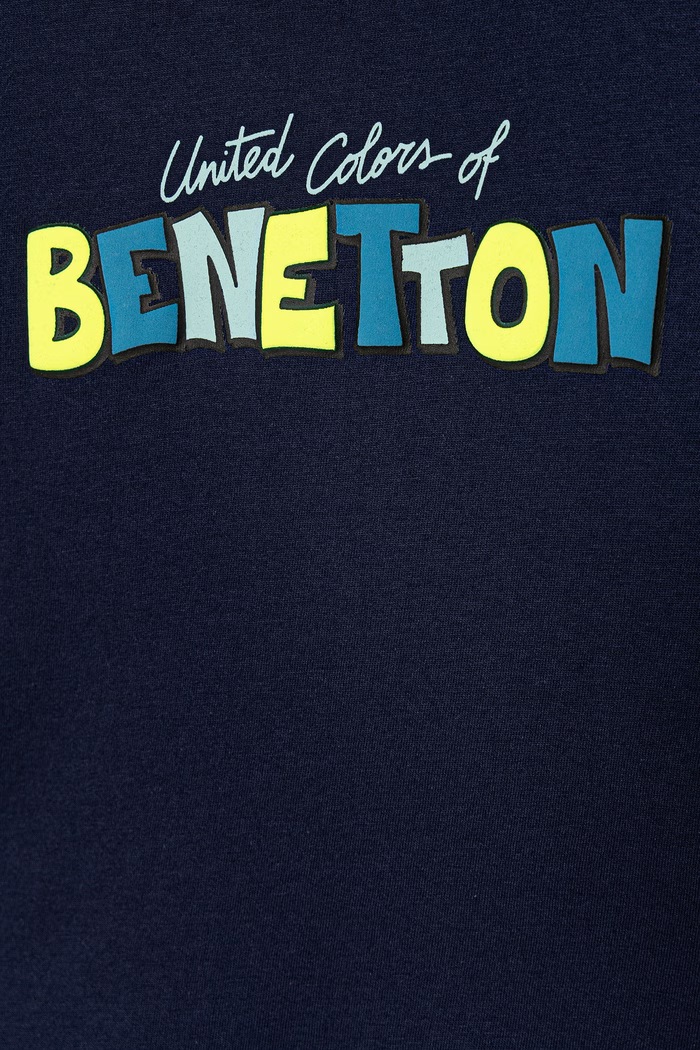 Chłopiec United Colors of Benetton T-shirt dziecięcy bawełniany 3I1XG10MX.P.seasonal granatowy