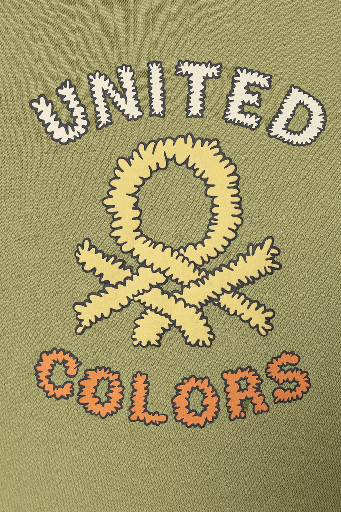 Chłopiec United Colors of Benetton T-shirt dziecięcy bawełniany 3I1XG10MX.P.seasonal zielony