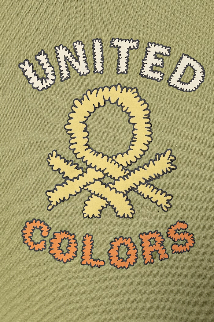 Chłopiec United Colors of Benetton T-shirt dziecięcy bawełniany 3I1XG10MX.P.seasonal zielony