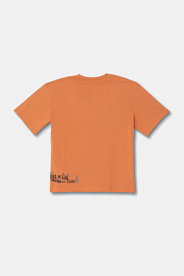 United Colors of Benetton T-shirt dziecięcy bawełniany 3I1XC10TY.G.seasonal pomarańczowy SS26