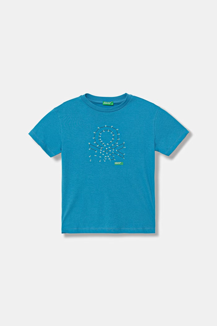 United Colors of Benetton T-shirt dziecięcy bawełniany niebieski 3I1XC10TF.G.seasonal