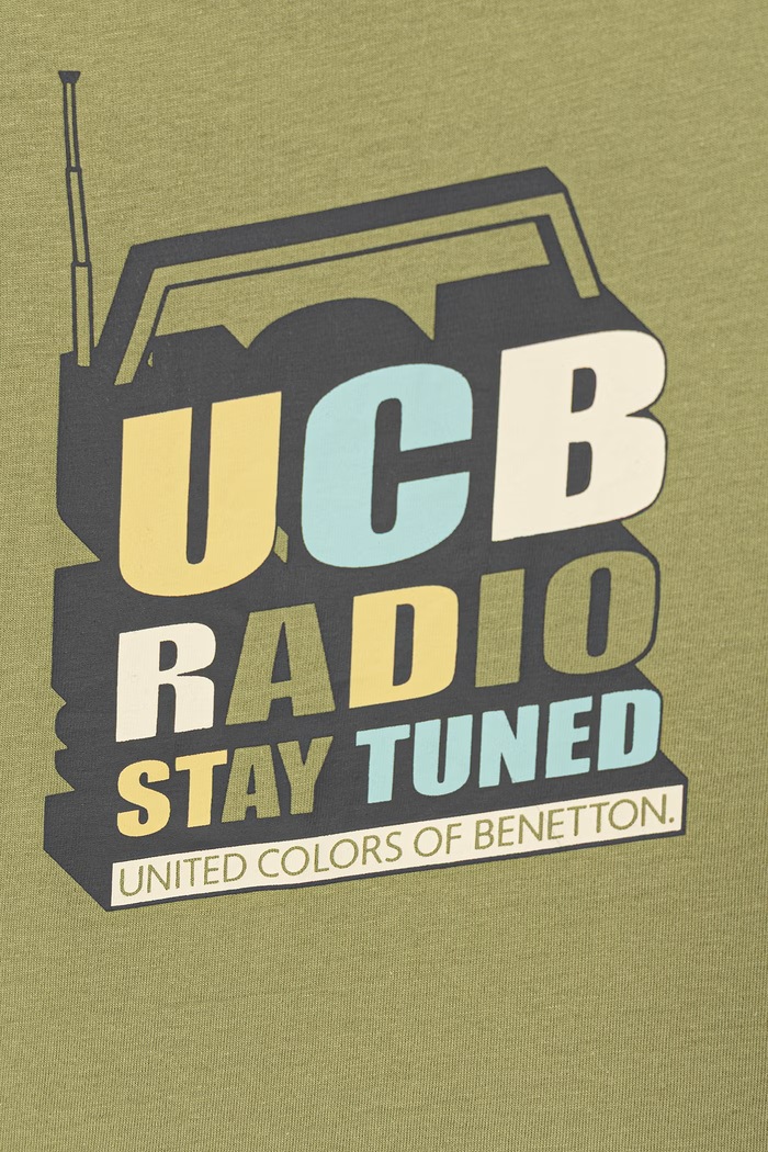 Chłopiec United Colors of Benetton T-shirt dziecięcy bawełniany 3I1XC10TF.G.seasonal zielony