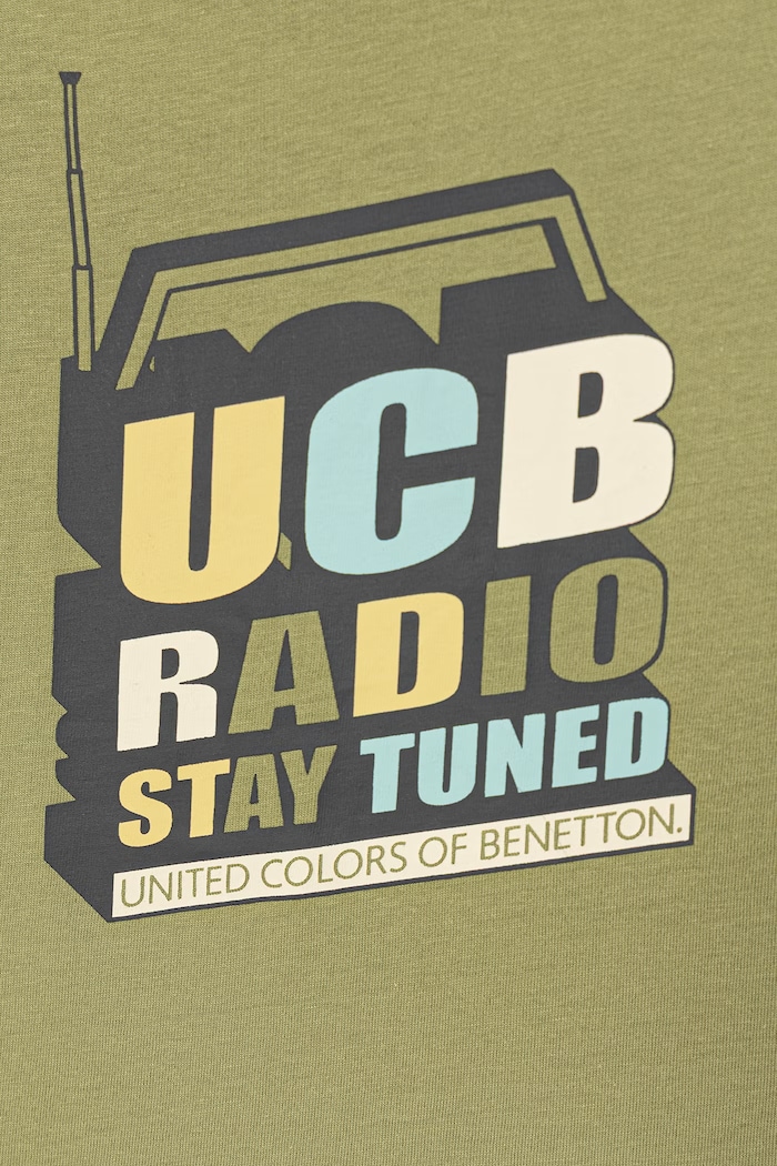 Chłopiec United Colors of Benetton T-shirt dziecięcy bawełniany 3I1XC10TF.G.seasonal zielony