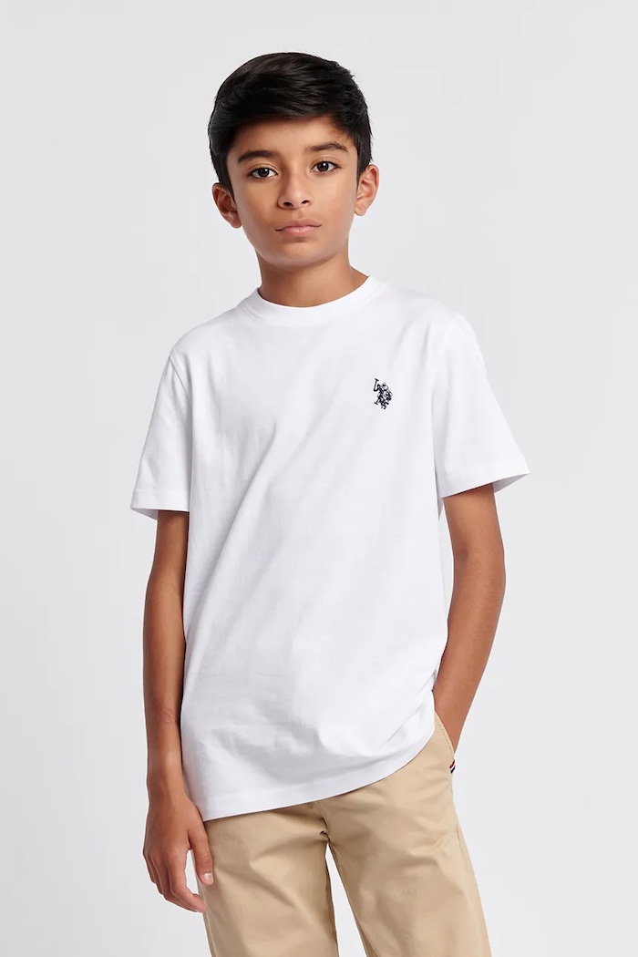 U.S. Polo Assn. tričko detské bavlnené biela USP2374