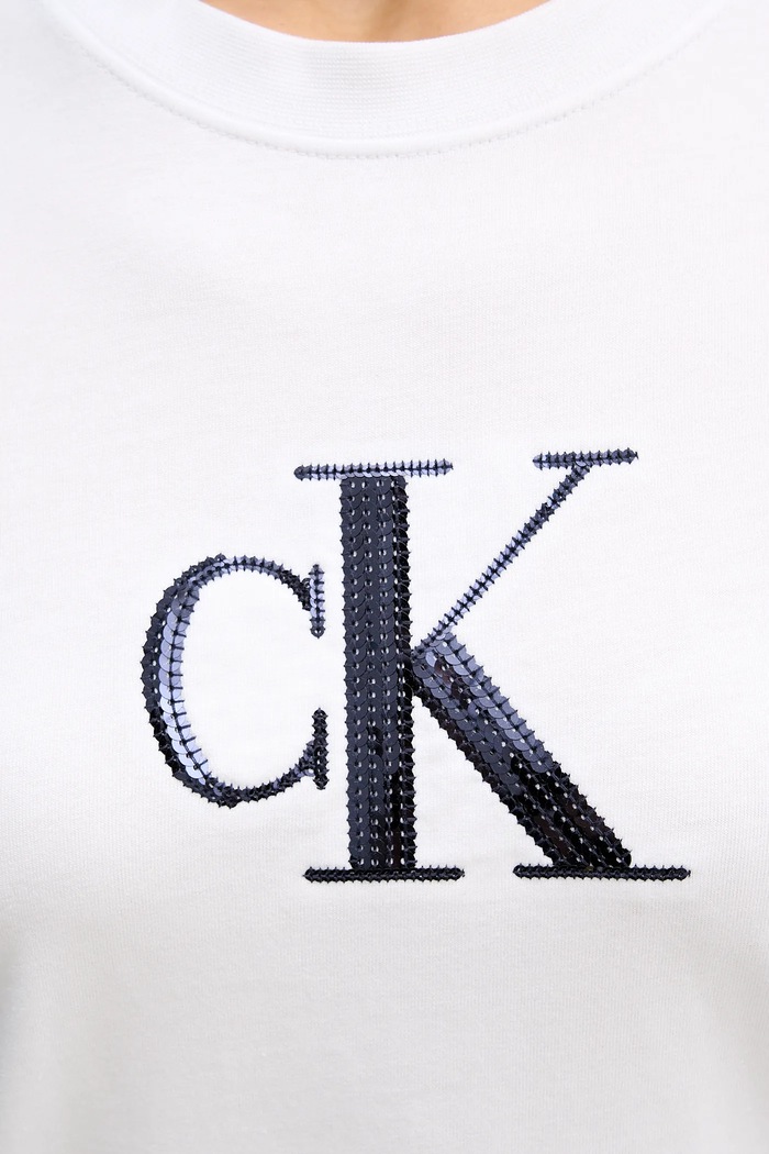 Calvin Klein Jeans pamut póló LV044E215G fehér