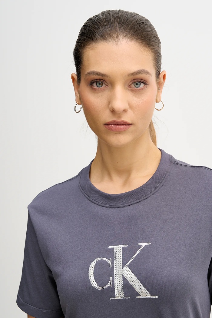Calvin Klein Jeans pamut póló szürke LV044E215G