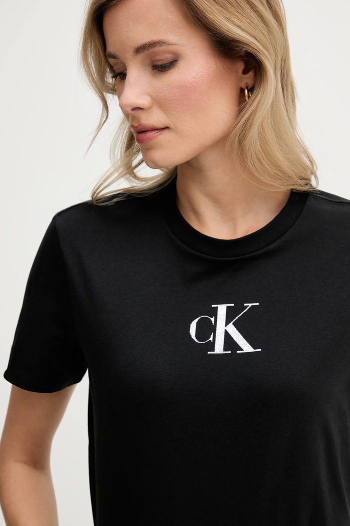 Calvin Klein Jeans pamut póló fekete LV047E804G