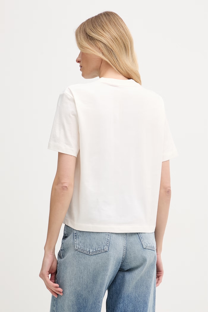 Ρούχα Calvin Klein Jeans t-shirt γυναικείο βαμβακερό LV047E811G μπεζ