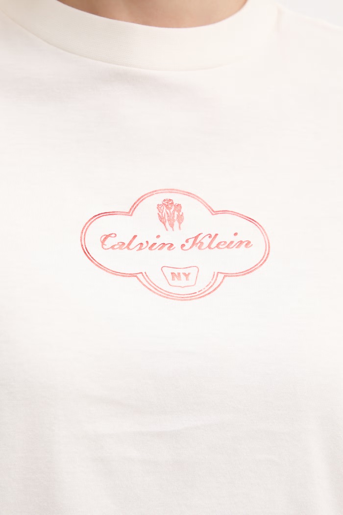 Calvin Klein Jeans t-shirt γυναικείο βαμβακερό LV047E811G μπεζ
