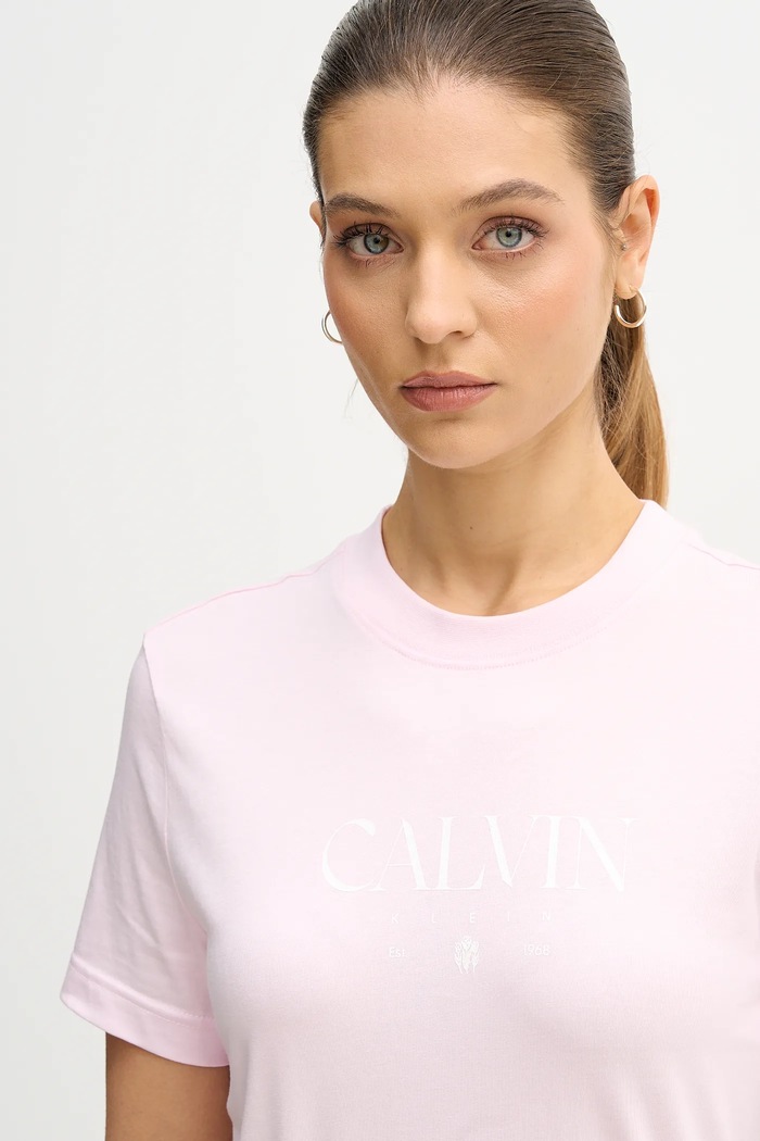 Calvin Klein Jeans pamut póló rózsaszín LV047E813G