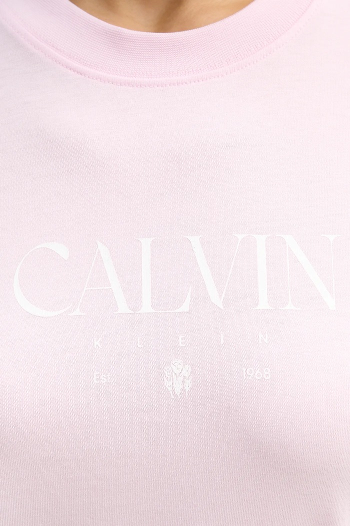 Calvin Klein Jeans pamut póló LV047E813G rózsaszín
