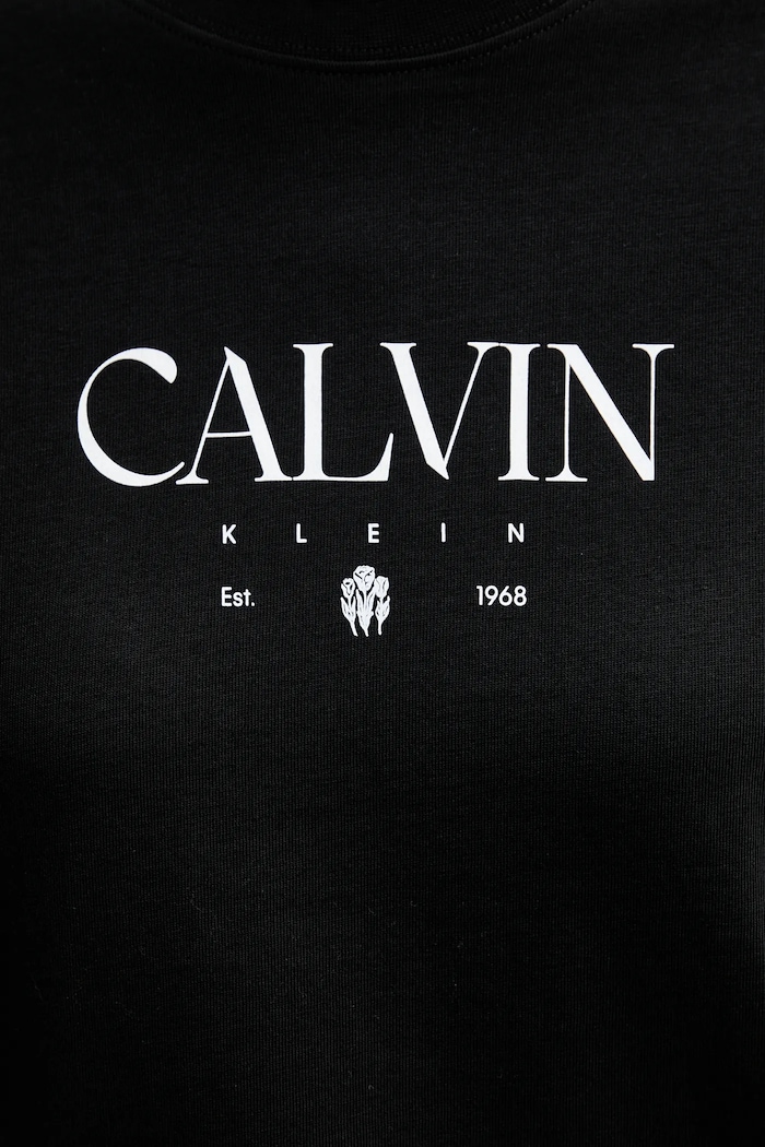 Памучна тениска Calvin Klein Jeans LV047E813G черен