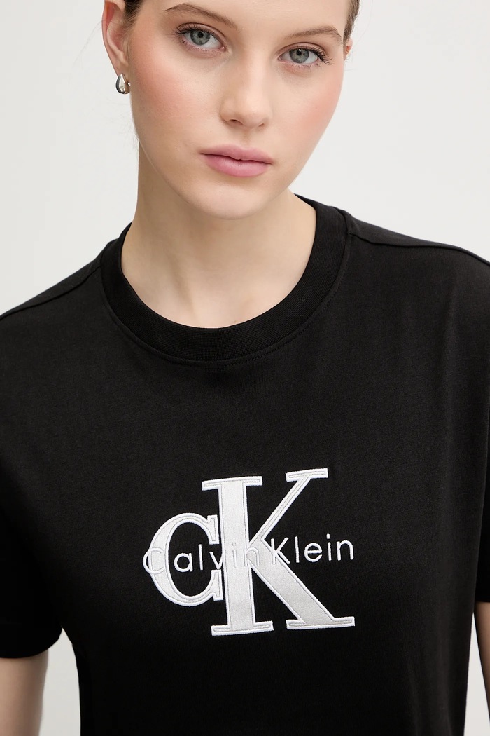 Bavlněné tričko Calvin Klein Jeans černá LV047E819G