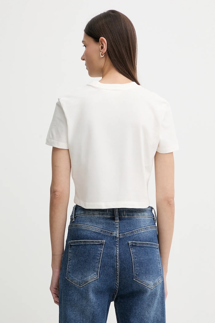 Ρούχα Βαμβακερό μπλουζάκι Calvin Klein Jeans LV047E823G μπεζ