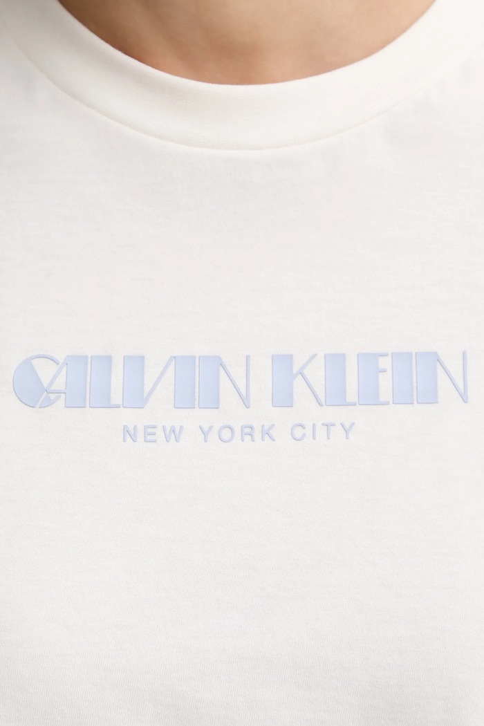 Βαμβακερό μπλουζάκι Calvin Klein Jeans LV047E823G μπεζ