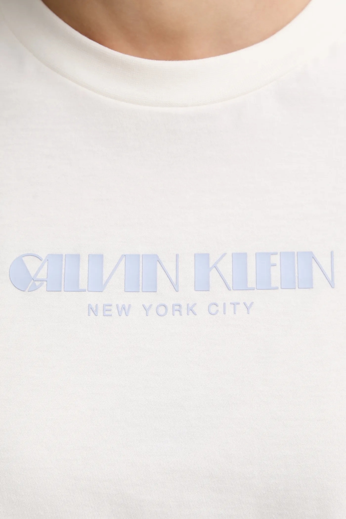 Βαμβακερό μπλουζάκι Calvin Klein Jeans LV047E823G μπεζ