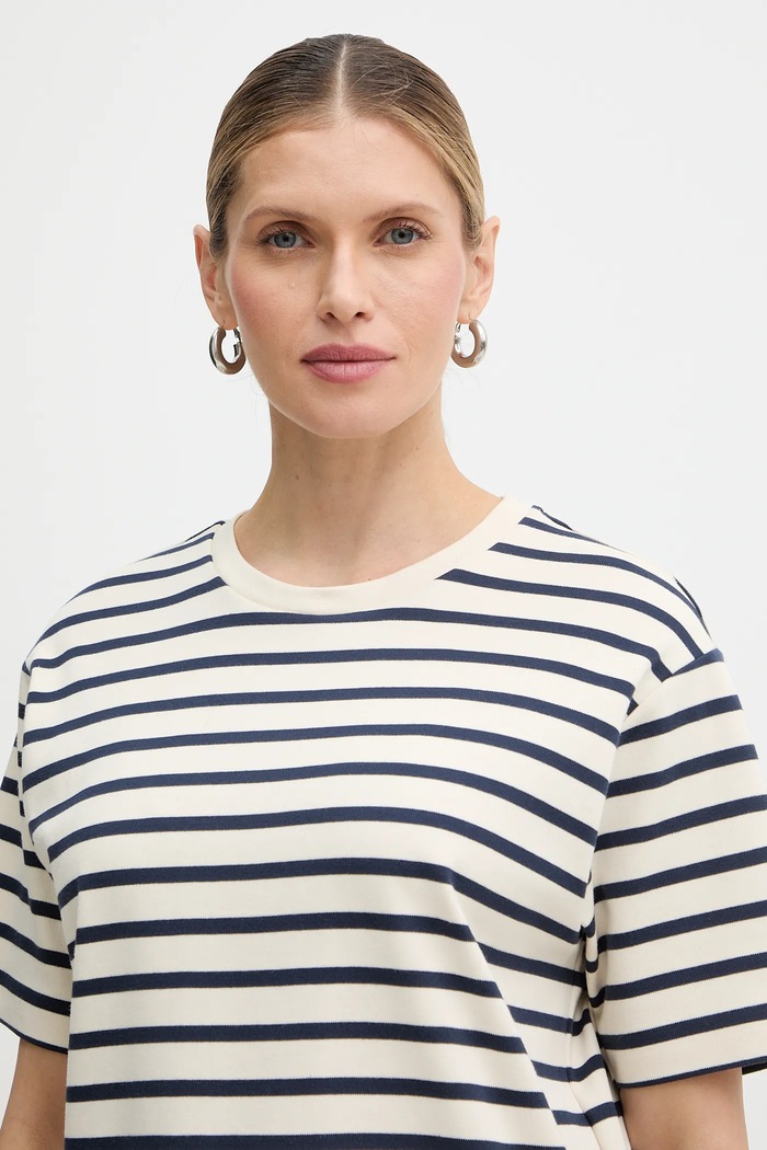 Bavlněné tričko Weekend Max Mara MULTID béžová 2615941031600