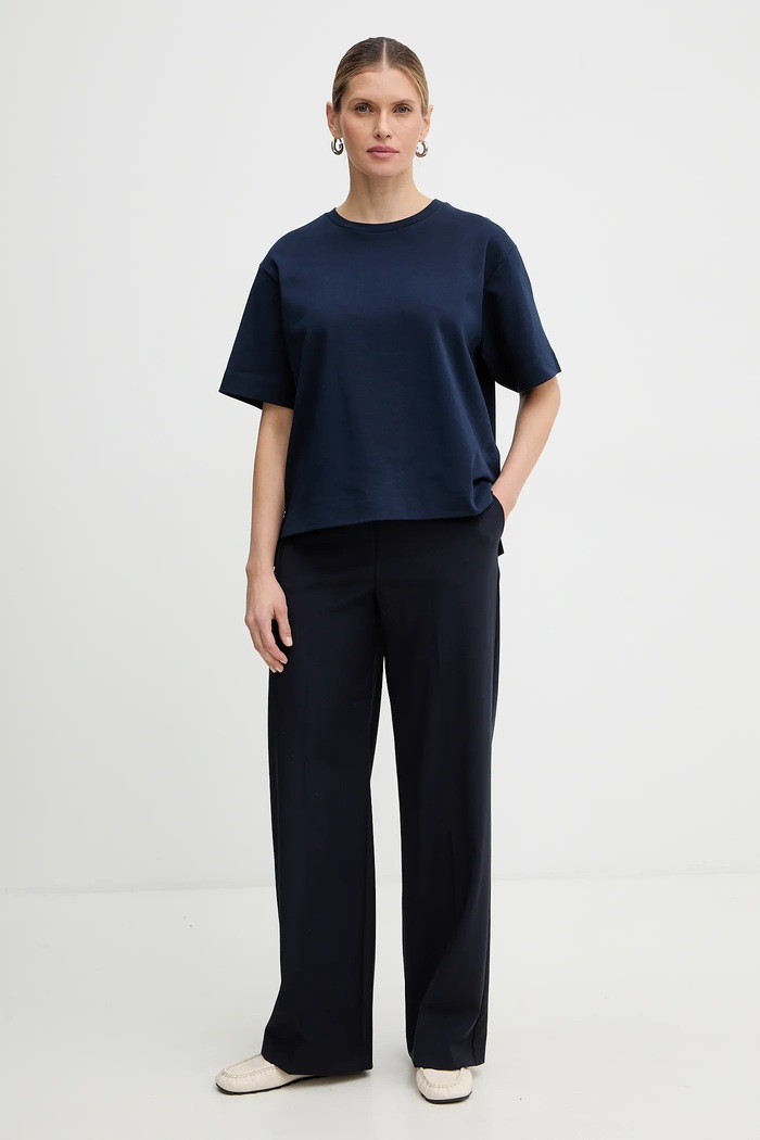 Bavlněné tričko Weekend Max Mara MULTID 2615941031600 námořnická modř SS26
