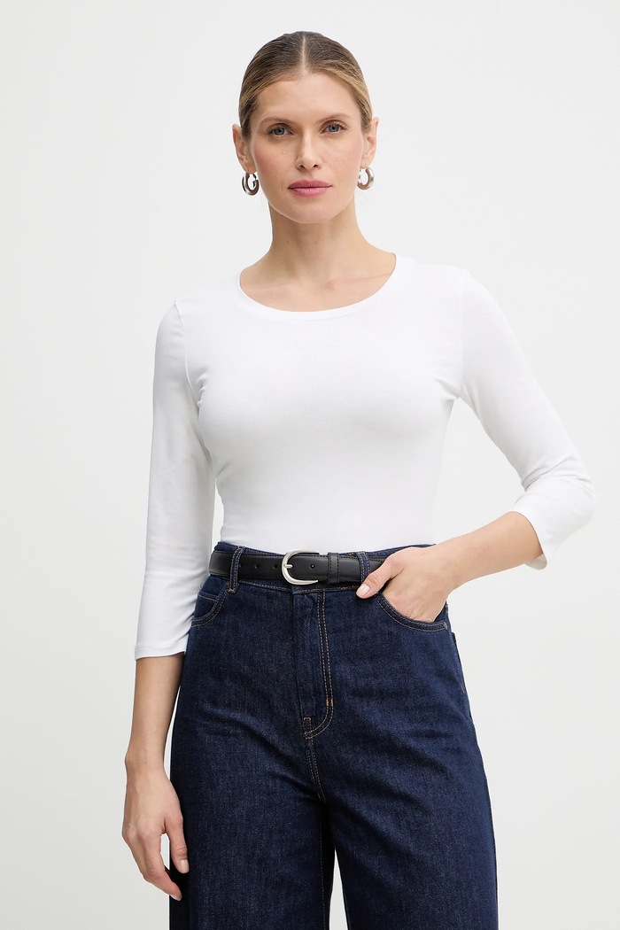 Μακρυμάνικο Weekend Max Mara MULTIA με ελαστάν λευκό 2615971011600