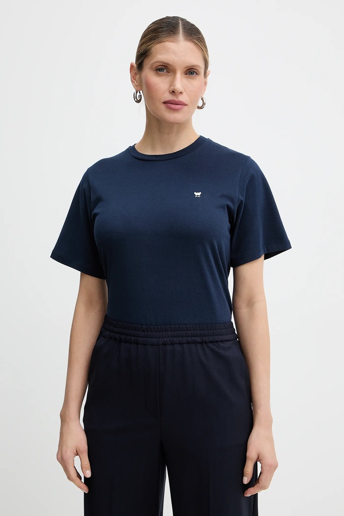 Bavlněné tričko Weekend Max Mara VENACO nášivka námořnická modř 2615971031600