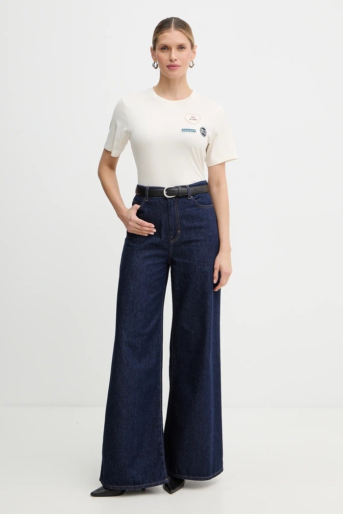 Weekend Max Mara pamut póló WEST 2615971041600 bézs SS26