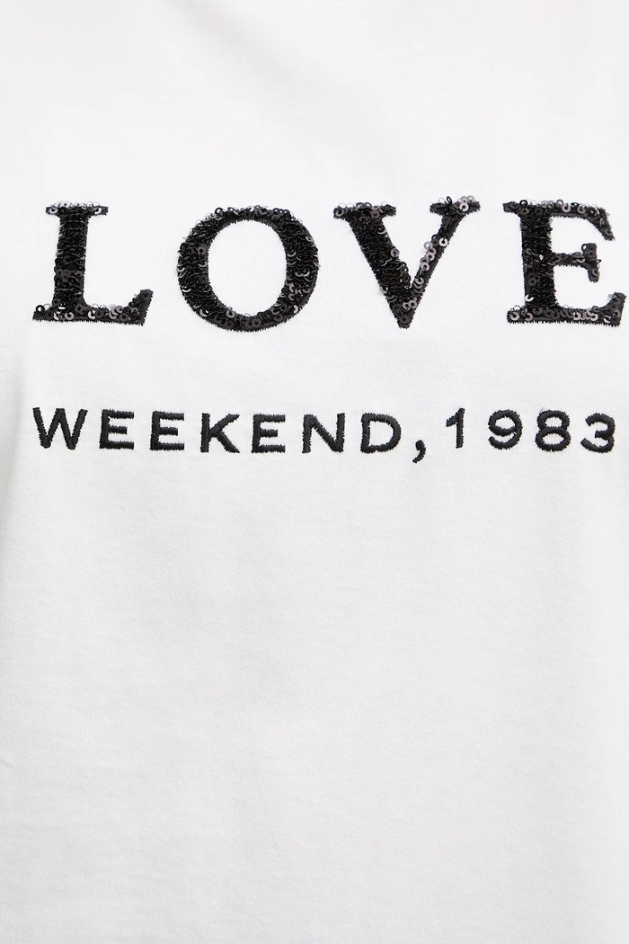 Памучна тениска Weekend Max Mara AGILE 2615971061600 бял